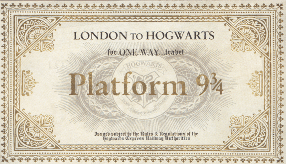 Platform 9 3/4 ticket